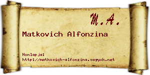 Matkovich Alfonzina névjegykártya